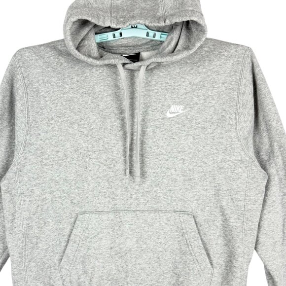 Nike Mens Pullover Grey Hoodie Sweatshirt Size M Logo Drawstring Kangaroo Pocket - Picture 4 of 9